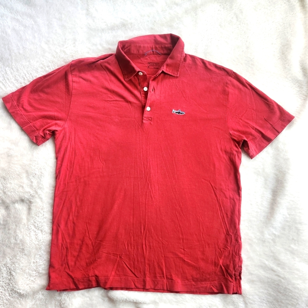 Patagonia Mens Polo Shirt Short Sleeve in Red | Size Medium